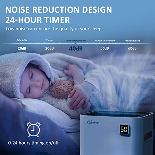 Dehumidifier 3500 Sq. Ft 50 Pint Britsou Dehumidifiers For Home Basements Bedroom With Drain Hose | Quiet Dehumidifier For Medium To Large Room | Dry Clothes Mode | Intelligent Humidity Control With 24Hr Timer #TOP6