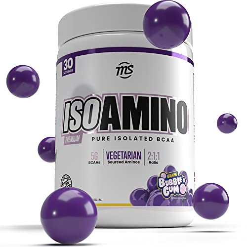 Man Sports ISO Amino Pure Isolated BCAA Powder 210 Grams - Natural Ingredients - No Fillers, No Artificial Colors - Lean Muscle Building, Fat Burning Supplement - Grape Bubblegum, 30 Days Supply