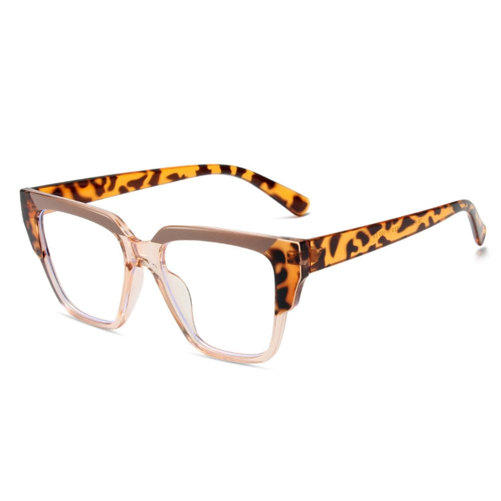 Lunettes claires oeil de chat coloré monture léopard mode