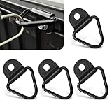 Tippwoo 4 PCS Car Tie Down Anchor, V-Shaped Truck Bed Tie Down Anchors Accessories, Durable Metal Design, Heavy Duty Multifunctional Rail Tie Down Anchor, Universal for Most Cars (Black)