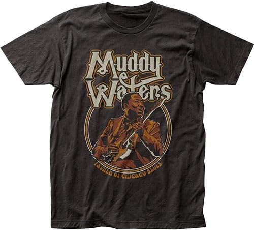 YINGLIAOO Muddy Waters Father of Blues Fitted T-Shirt Black
