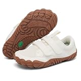 SAGUARO Niños Niña Niño Zapatillas Barefoot Ligeras Suaves Cómodos Calzado Barefoot Minimalista Zapatos de Trail para Deporte y Uso Diario,Beige,30EU