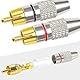 KUOQIY 12 Stück RCA Löten Verbinder, Vergoldeter Lautsprecher Phono Cinch Stecker, Cinch Stecker Adapter, RCA-Stecker Lötfrei, mit Schraubendreher, für Multimedia und CCTV (6 Schwarz + 6 Rot)