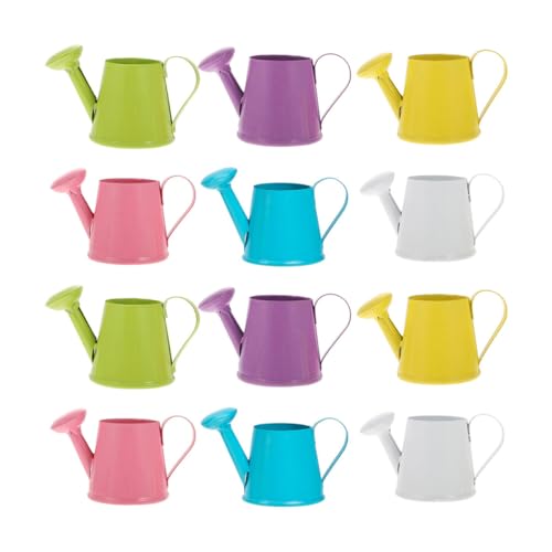 Partykindom Mini GießKanne Aus Eisen 12 StüCk Kleine GießKanne FüR Zimmerpflanzen Dekorative Miniatur-BlumengießKanne FüR Kinder Und Kreative Gestaltung