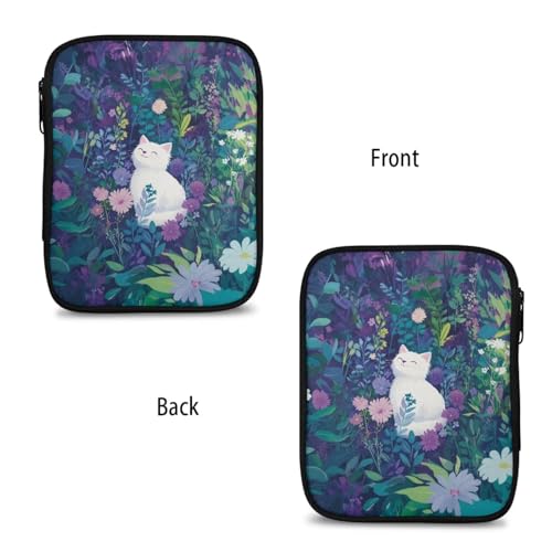 Image of Cute Kitten Crochet Hook Case Flower Knitting Needle Storage with Web Pockets for Home Park Hand Washable Parents Gifts Holiday
