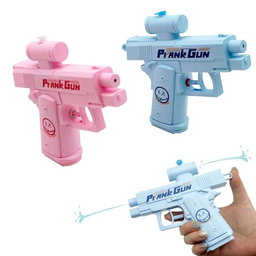 Mino Plus 2 paquetes de pistola de agua, pistola de agua de broma, juguetes de pulverización inversa de agua, pistolas de agua invertidas, pulverización por delante y por detrás, pistola de agua