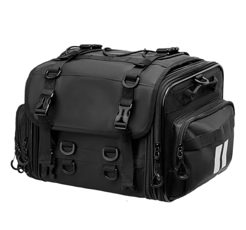 Sacoche arrière de moto universel imperméable en PVC noir