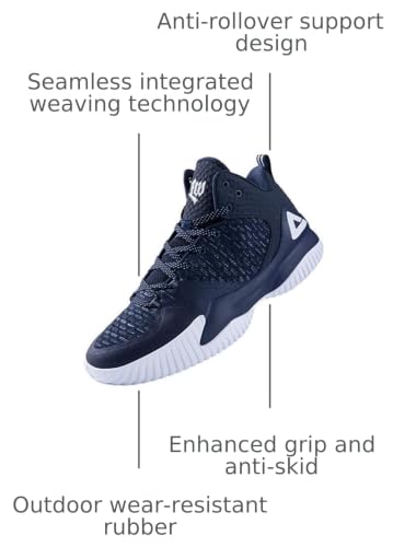 Image of PEAK High Top Mens Basketball Shoes Lou Williams Streetball Master Breathable Outdoor Sneakers Cushioning Shoes for Fitness