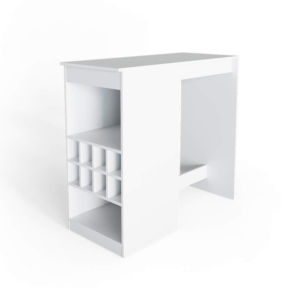 Vicco Tavolo bar alto Ross, Bianco, 115 x 50 cm