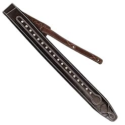 Walker & ‿Williams C-35 CS Sangle rembourrée en cuir de qualité supérieure avec clous métalliques Noir/marron - Les Beatles, Paul McCartney, John Lennon, RIngo Starr, George Harrison Walker & ‿Williams C-35 CS Sangle rembourrée en cuir de qualité supérieure avec clous métalliques Noir/marron – Image 3