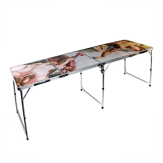 8' Folding Beer Pong Table with Bottle Opener, Ball Rack and 6 Pong Balls - Sistine Design - By Red Cup Pong