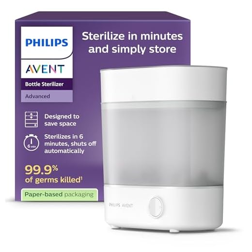 Philips Avent SCF291/00 Flaschensterilisator, elektrischer Dampfsterilisator für bis zu 6 Babyflaschen, Sauger & Zubehör, modulares Design, weiß