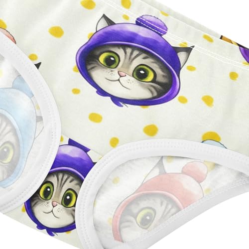 Cute Colorful Cartoon Kitten Faces Girls Underwear Toddler 2t Cotton Panties for Girl Fun Undies Kids Briefs4
