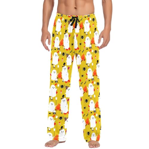 Playful Spirits Men's Cotton Pajama Pants with Pockets and Drawstring Comfortable and Stylish,S2