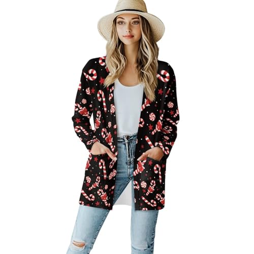 Image of Biyejit Women's Long Sleeve Open Front Cardigan Casual Loose Lightweight Cardigans with Pockets Drape Cardigan