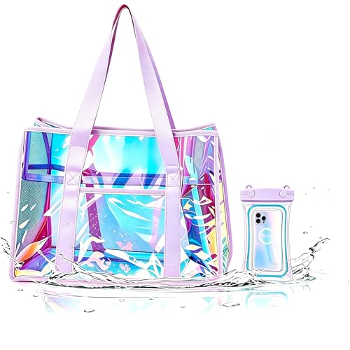 Kiyzbstoti Iridescent Beach Tote Bags for Women...