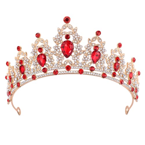 DRESHOW Coroa de aniversário para mulheres tiara de cristal para meninas decorações de cabelo acessórios de casamento coroa de purpurina diadema para festas de princesa