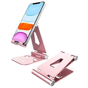 Lucrave Cell Phone Stand, Updated Adjustable Desktop Phone Holder Cradle,Fully Foldable, Compatible with All Phones…