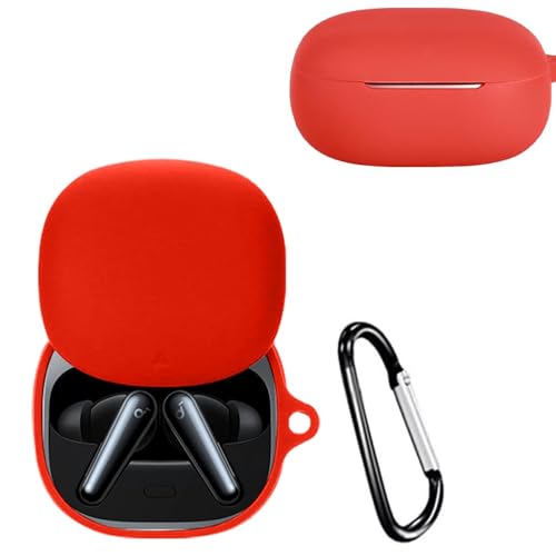 ELYBYYLE for Anker Soundcore Liberty 5 ケース Soundcore Liberty 5用 保護カバー 保護ケース シリコンケース 装着充電可能 全面保護 落下防止 キズ防止 耐衝撃 防塵 軽量 収納 カラビナ付き So