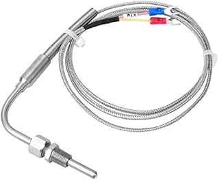 Waterproof K Type Grounded Thermocouple Temperature Sensor, Stainless Steel Temperature Sensor Probe, NPT 1/8 inch Thread with 1m Cable for PID Temperature Controller
