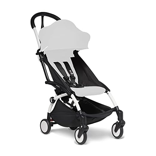 BABYZEN YOYO2 Stroller Frame, White - Includes 5-Point Harness, Multi-Position Reclining Backrest, Canopy Extensions, Padded Shoulder Strap & Protective Storage Bag