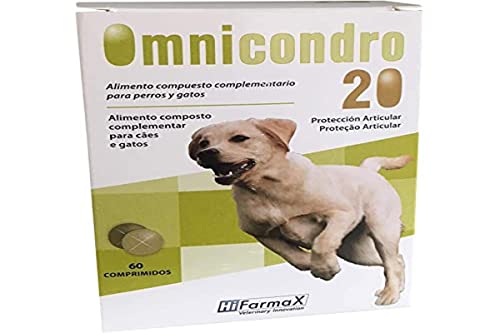 HIFARMAX Omnicondro 20 Alimento Complementario Compuesto para Perros y Gatos, >20 kg, 60 Comprimidos Cover