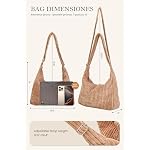 Damen Latschig Cord Hobo Tasche Verstellbarer Riemen Schultertasche Umhängetasche Lässig Tragetasche Handtasche – Bild 5