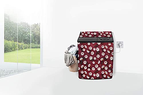 Image of ‎Shri Bala Ji Washing Machine Cover for Fully Automatic Top Load 6 to 7.5 Kg (All Brand Fit Size) - Waterproof, Dustproof with Inlet /Outlet Pipe Holes, Full Body Zipper Closure