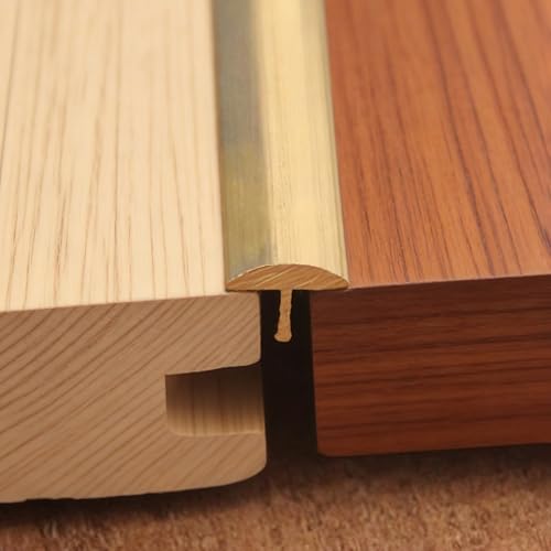 Joint de sol en laiton de 6 mm facile à couper pour masquer l'espace vide entre carrelage et bois
