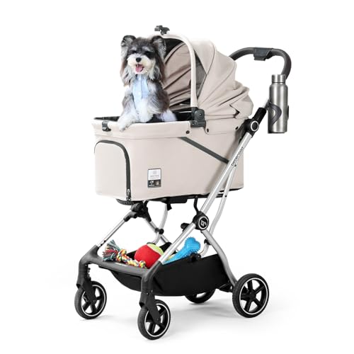 Beberoad Dog Stroller for Small Medium Pets One-Click Folding T4 Max