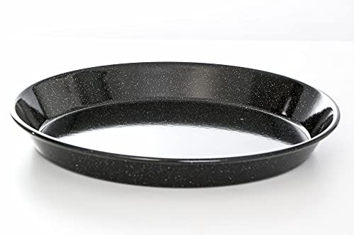 Plaque à pizza Culinario en émail / plaque à gâteau à l’oignon, ronde, anti-adhésive, noire, fabriquée en Allemagne., Métal, 1 pièce, Pizzablech 32 cm Cover