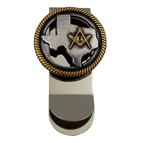 Texas Masonic Freemason Men's Money Clip TX Mason Credit Card Holder Wallet Gift