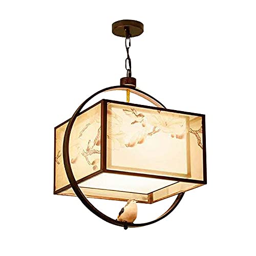 Plafonnier Lampe Suspendue E27 avec 3 abat-jours tissu et chaîne réglable