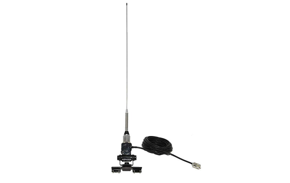 KILO-50V-KIT2 Antena movil con muelle y conector PL MACHO VHF 136-174 Mhz + soporte vehículo SP100 + cable antena BA55M