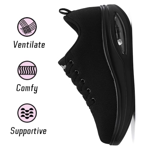 Oude Sneakers for Women Comfortable | Shoes for Women Traveling | 2 Inch Air Cushion Rocker Bottom2