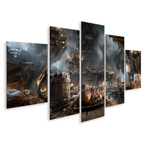 Tableau sur toile pour salle de fête médiévale et décoration historique