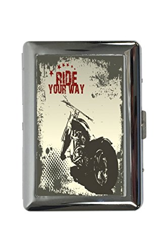 Zigarettenetui Box Retro Biker Motorrad Ride Bedruckt Cover