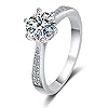 Sterling zilveren sprankelende Solitaire RingS925 sterling zilveren ring vrouwelijke moissanite Koreaanse zes-klauw micro-ingelegde ring,1 carat custom