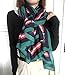 maozuzyy Sciarpa Foulard Quadrata Sciarpa Decorazione Bavaglino Femminile Motivo Geometrico Caldo Rettangolare in Raso Nero Cotone E Lino Scialle Moda-Verde_180Cm