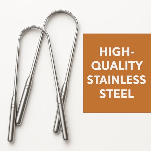 Stainless Steel Tongue Scraper – 2 Pack U-Shaped Metal Tongue Cleaner for Adults & Kids | Oral Hygiene Tool for Fresh Breath | Rustproof Tongue Scrapers with Travel Cases by Revyve - Image 3