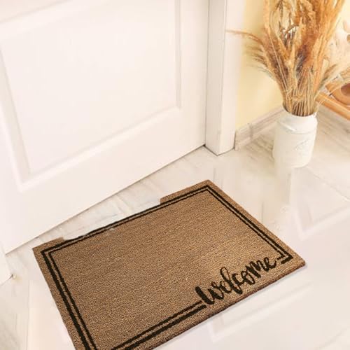 Tapis de bienvenue en coco naturelle marron au design durable - 6