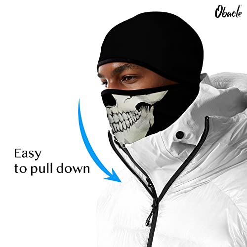 Obacle Balaclava Face Mask Men Women For Winter Cold Weather Ski Hunting (Skull White Face Black Nose) #TOP3