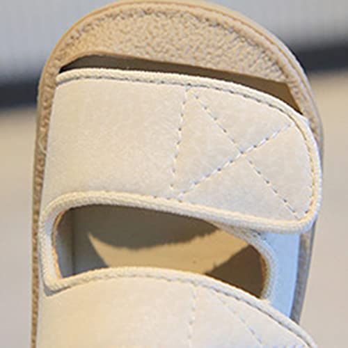Toddler Girls Water Sandals Summer New Soft Bottom Non Slip Solid Color Children's Fashion Casual Beach Sandals (White, 5.5 Infant)3