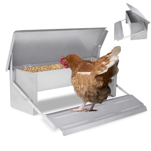 UISEBRT Mangeoire automatique pour poules de 5 kg en acier galvanisé - Mangeoire pour volailles,...