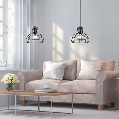 Lampe suspendue simple de ferme en métal noir rétro douille E27