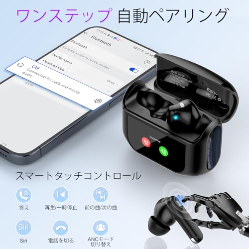 Thunelec bluetooth ワイヤレスイヤホン【2025年最新多機能タッチスクリーンとANC搭載】 の商品画像 7