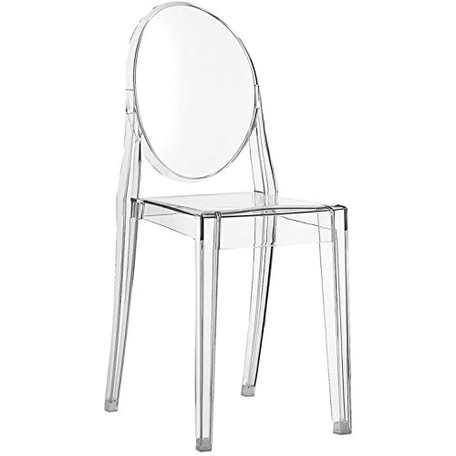 2Xhome Set Of Four (4) - Louis Style Ghost Armchair Dining Room Chair - Lounge Arm Arms Armed Chairs Armchairs Accent Seat Higher Fine Modern Mid Century Designer (Side Clear X4) #TOP7