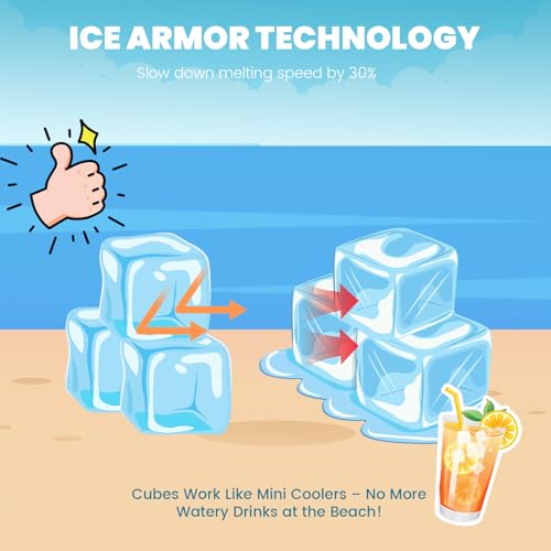 Huanyu Commercial Ice Maker Ice Crusher 2-in-1 Ice Maker and Shaver Machine, 20kg/Day High Output, 3 Water Supply Modes, Adjustable Ice Thickness, Automatic Self-Cleaning - Image 6