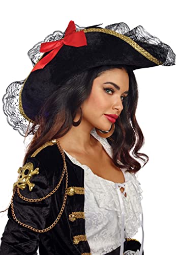 Dreamgirl Womens Pirate Captain Costume Hat, Adult Sexy Pirate Hat, Halloween Costume Accessory - Standard