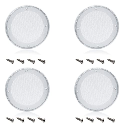 Fielect 2 Pcs 6inch /153mm Silver Metal Trim Speaker Grill Mesh - View #7